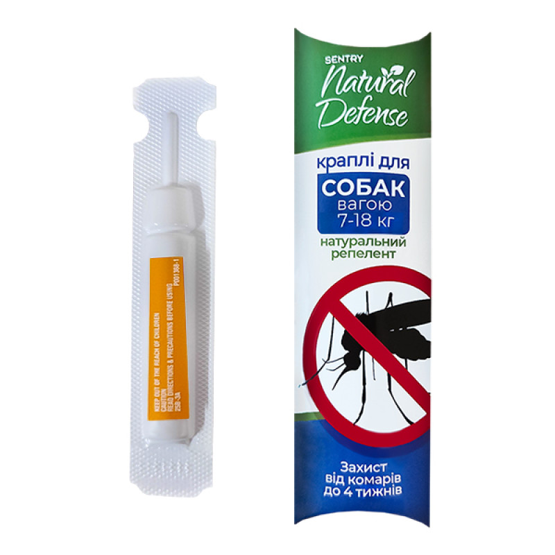 Sentry Natural Defense капли от комаров, блох и клещей для собак весом 7-18 кг, 1 шт.