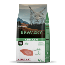 Bravery Cat Adult Chicken сухой корм с курицей для котов, 7 кг