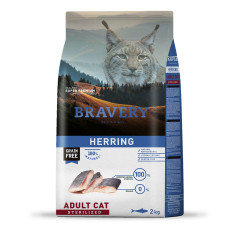 Bravery Cat Adult Sterilized Herring сухой корм с сельдью для стерилизованных котов 2 кг