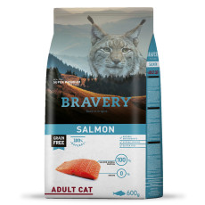 Bravery Salmon Adult Cat сухой корм с лососем для котов 600 гр