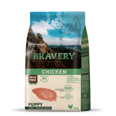 Bravery Puppy Large & Medium Chicken сухий корм з куркою для цуценят середніх та великих порід 4 кг