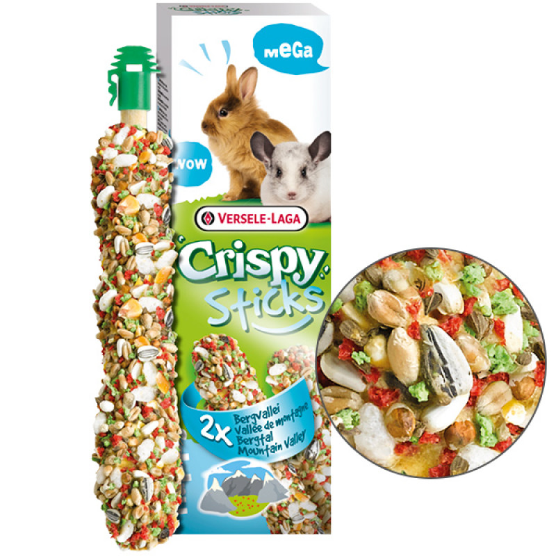 Versele-Laga Crispy Mega Sticks Mountain Valley лакомство для кроликов и шиншилл, 140 гр