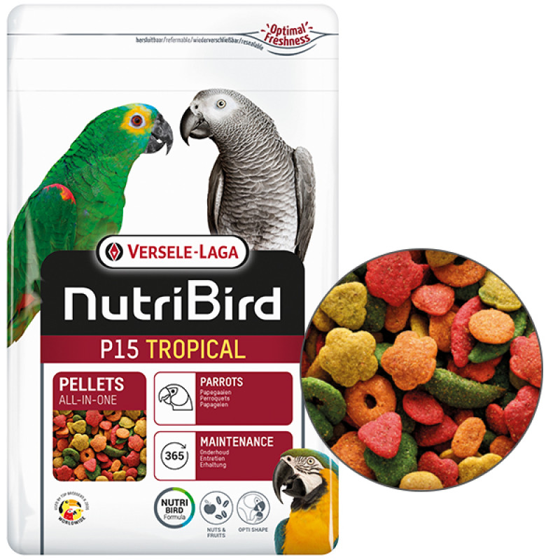 Versele-Laga NutriBird P15 Tropical корм для крупных попугаев, 1 кг