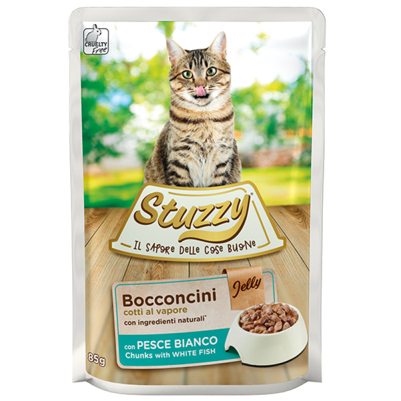 Stuzzy Cat White Fish влажный корм с белой рыбой для котов 85 гр