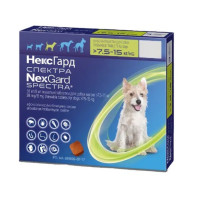 NexGard Spectra (Нексгард Спектра) таблетки від бліх, кліщів та гельмінтів для собак вагою від 7.5 до 15 кг, 3 шт