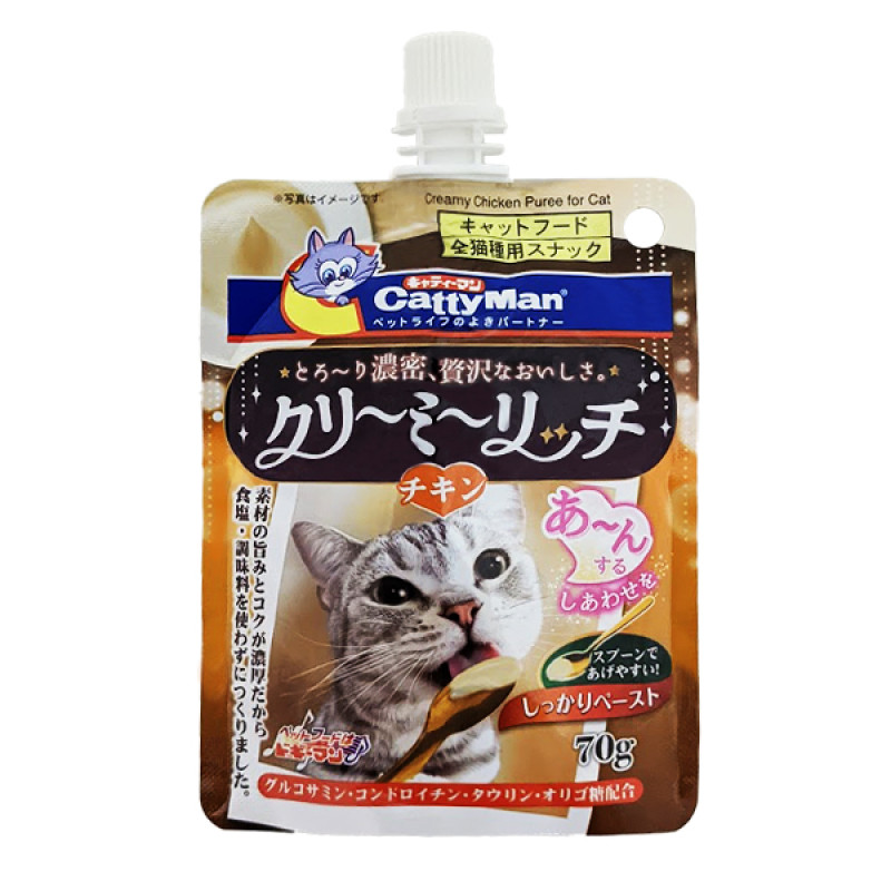 CattyMan Creamy Chicken рідкі ласощі для котів вершкове пюре з куркою, 70 гр