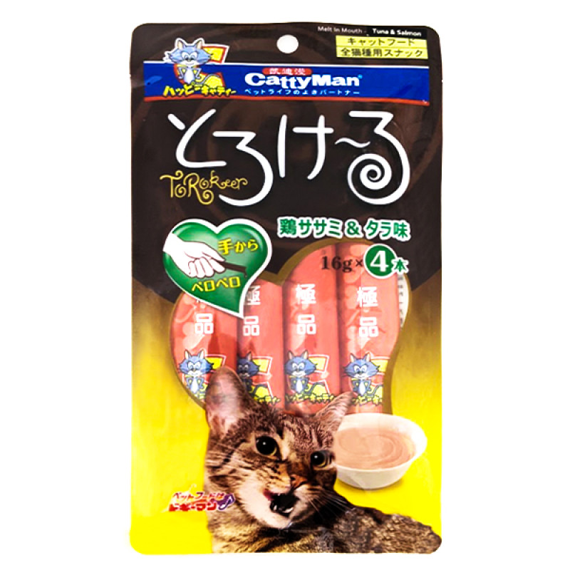 CattyMan Tuna & Salmon рідкі ласощі для котів з тунцем та лососем, 4 шт х 16 гр