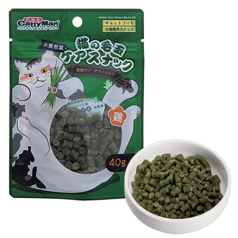 CattyMan Hairball Care Chicken Bits ласощі для котів з куркою для виведення шерсті, 40 гр