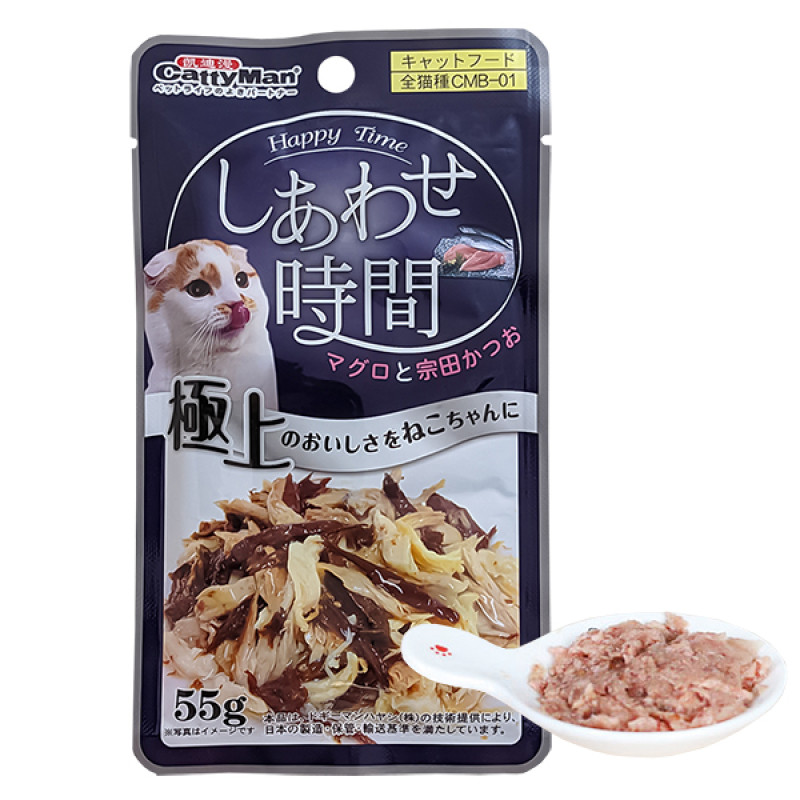 CattyMan Tuna Chicken Bonito вологий корм з куркою, тунець та макрелью для котів 55 гр