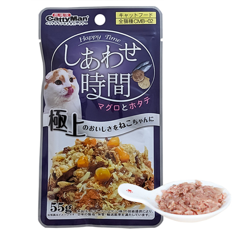 CattyMan Tuna Bonito Scallop влажный корм с тунцом, макрелью и гребешком для котов 55 гр