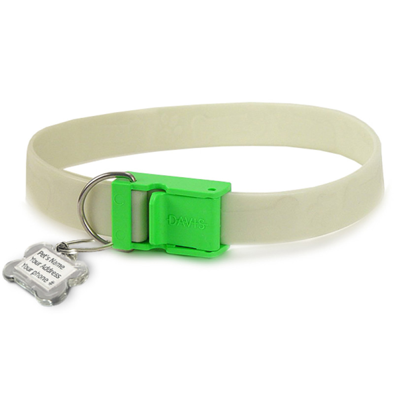 Davis FurEver Brite нашийник, що світиться, для собак, зелений, S