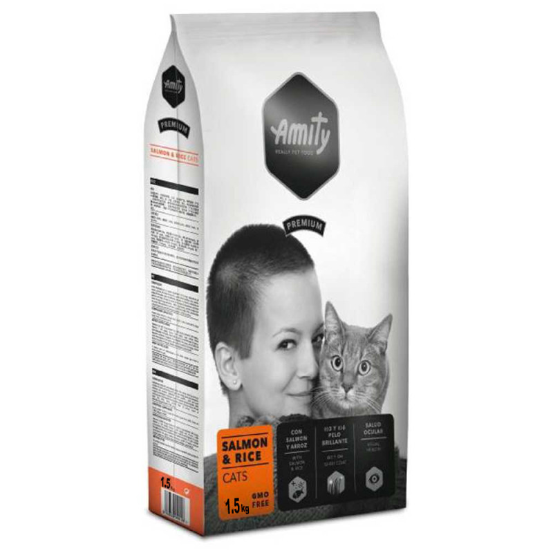 Amity Salmon & Rice сухой корм с лососем для котов 1.5 кг