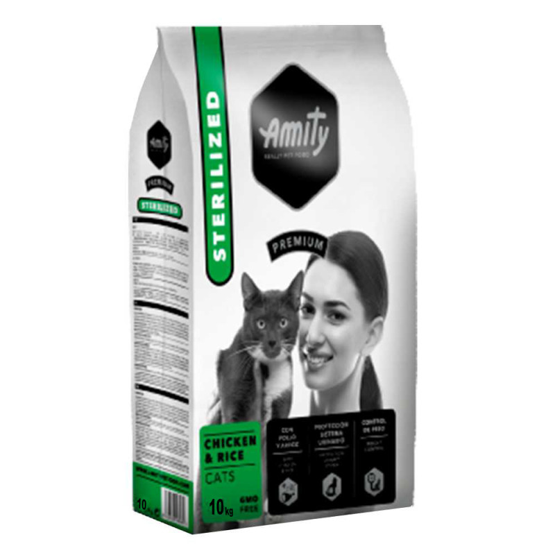 Amity Sterilized Chicken сухой корм с курицей для стерилизованных котов 10 кг