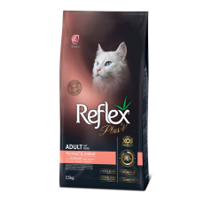 Reflex Plus Cat Adult Hairball & Indoor Salmon сухий корм для виведення шерсті у котів, 15 кг