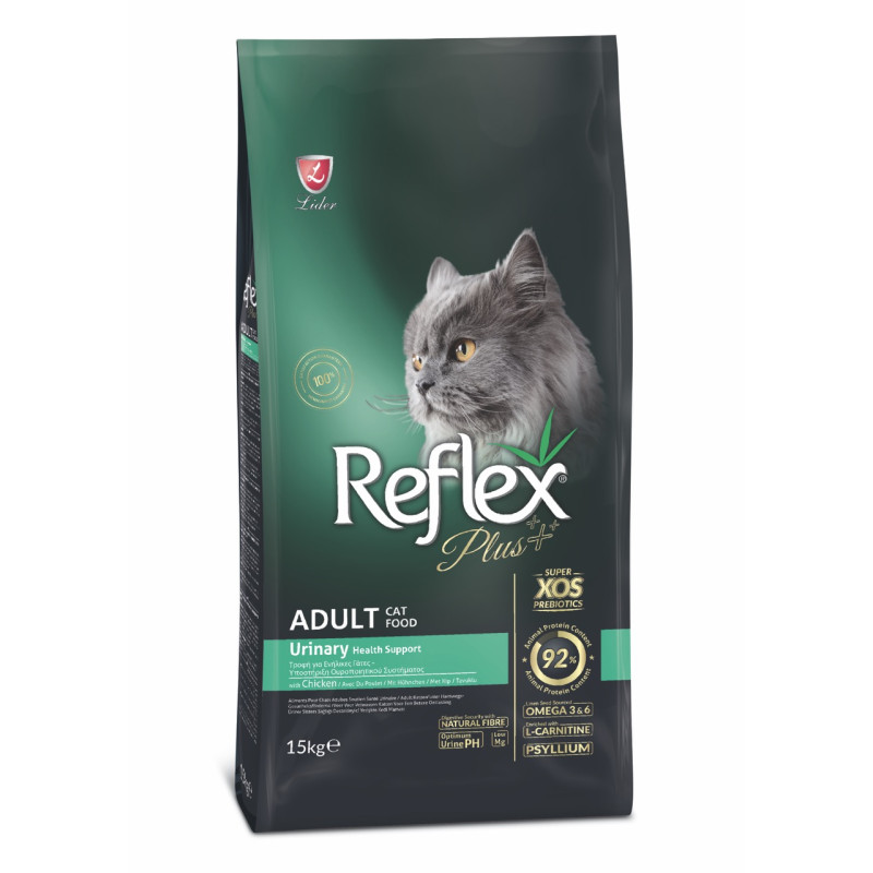 Reflex Plus Cat Adult Urinary сухой корм для профилактики заболеваний мочеполовой системы у котов, 15 кг