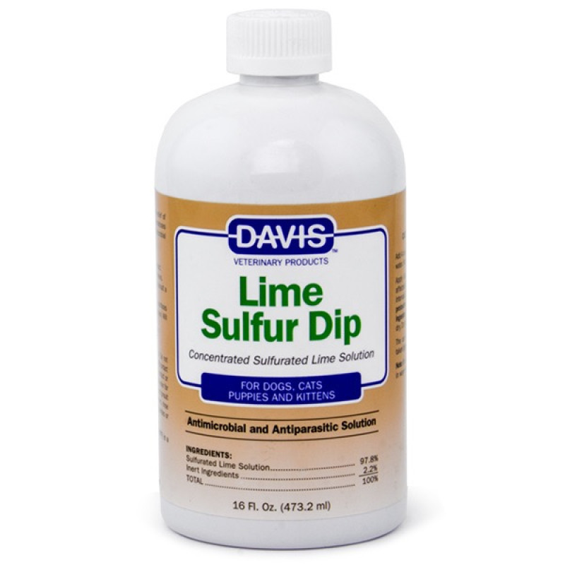 Davis Lime Sulfur Dip средство для борьбы с чесоточными клещами, лишаем, демодекозом, 473 мл
