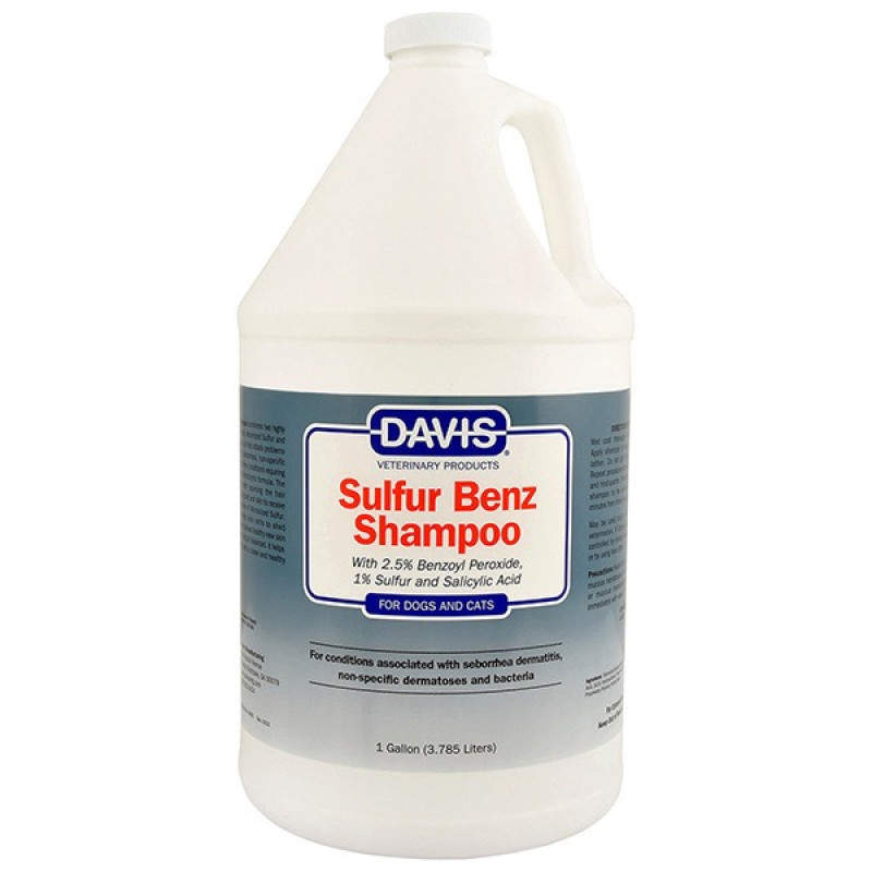 Davis Sulfur Benz Shampoo шампунь против себорейного дерматита и неспецифического дерматоза для собак и кошек, 3.79 л