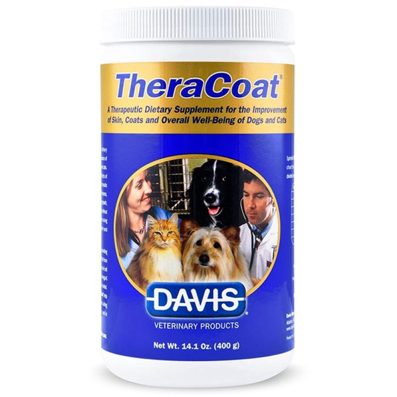 Davis TheraCoat добавка для улучшения состояния кожи и шерсти у собак и кошек, 400 гр