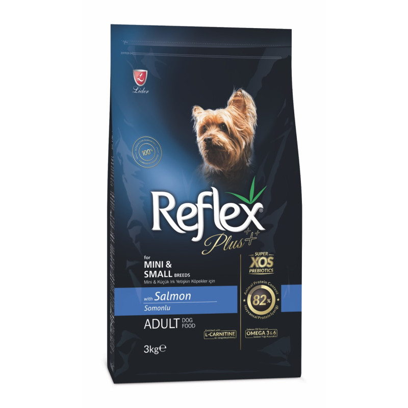 Reflex Plus Dog Adult Mini & Small Breeds Salmon сухой корм с лососем для собак малых пород, 3 кг