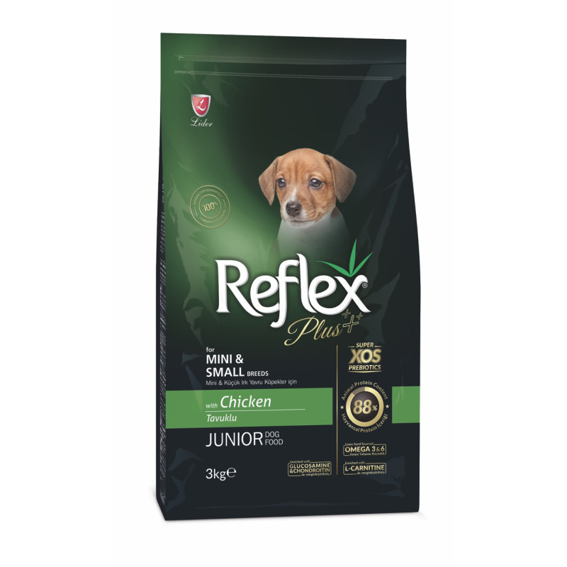 Reflex Plus Junior Mini & Small Breeds Chicken сухой корм с курицей для щенят малых пород 3 кг
