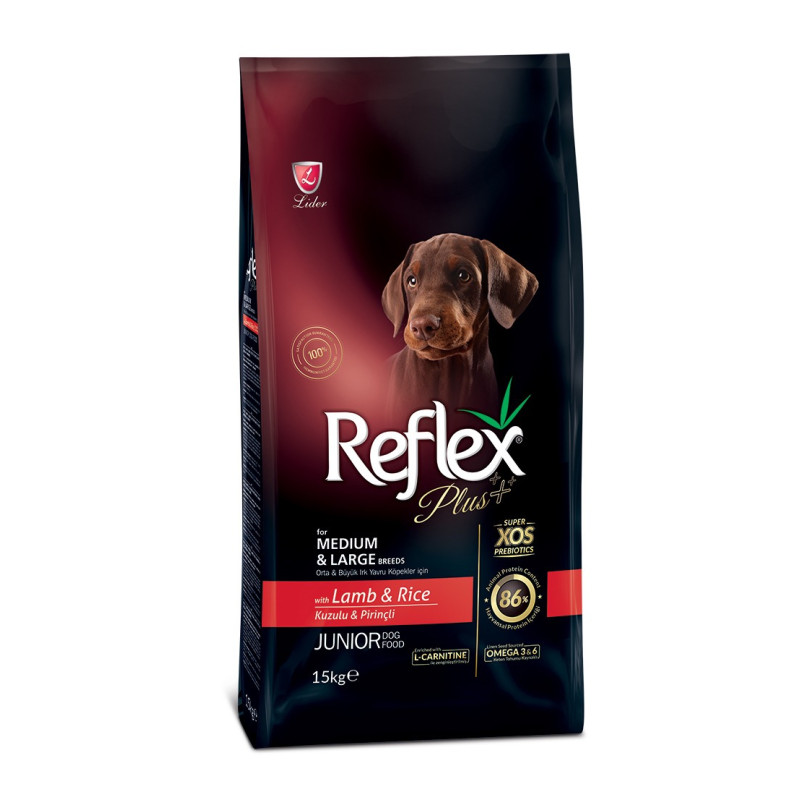 Reflex Plus Junior Medium & Large Breeds Lamb & Rice сухий корм з ягнятком для цуценят середніх та великих порід, 15 кг