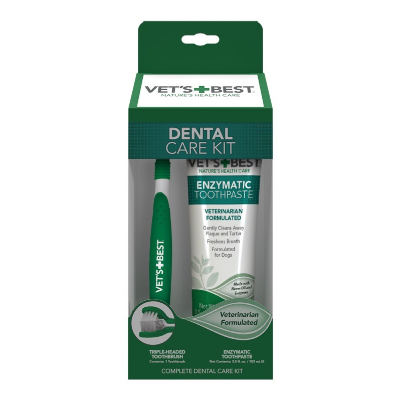 Vet's Best Dental Care Kit набір для гігієни порожнини рота собак, 103 мл