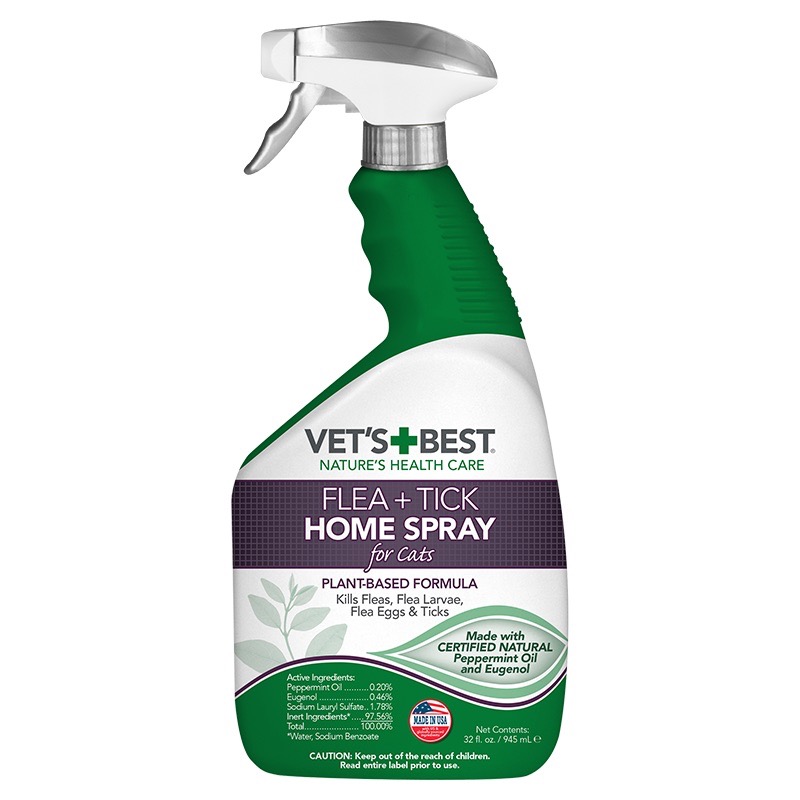 Vet's Best Flea & Tick Home Spray Cats спрей от блох, клещей и москитов для кошек и дома 946 мл