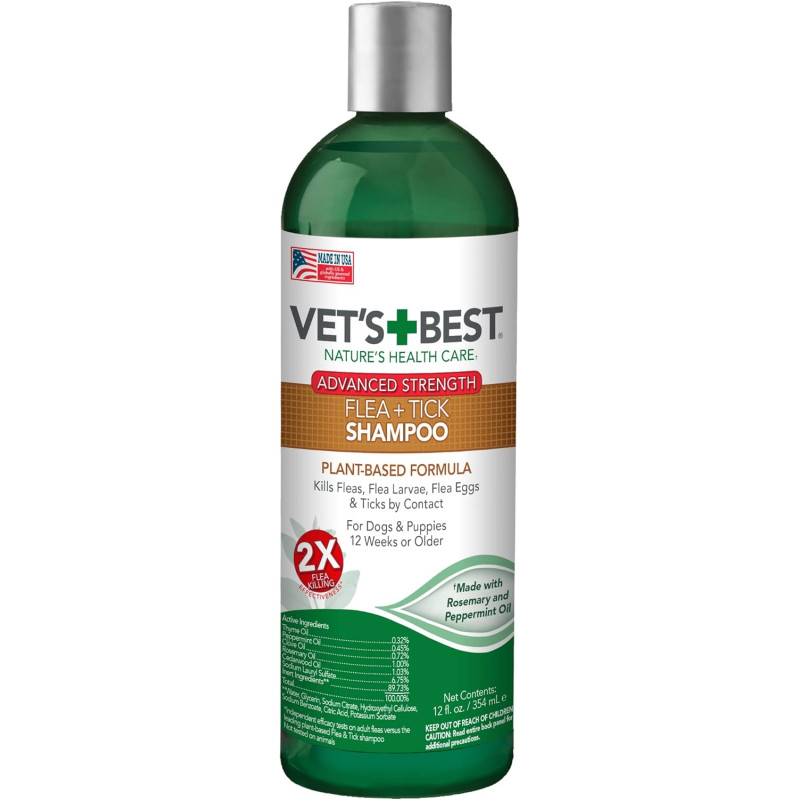 Vet's Best Flea & Tick Shampoo шампунь від бліх та кліщів для собак, 355 мл