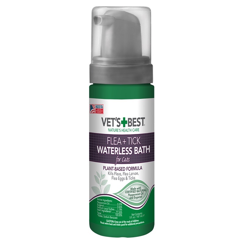 Vet's Best Flea And Tick Waterless Bath Foam моющая пена от блох, клещей и москитов для кошек, 147 мл