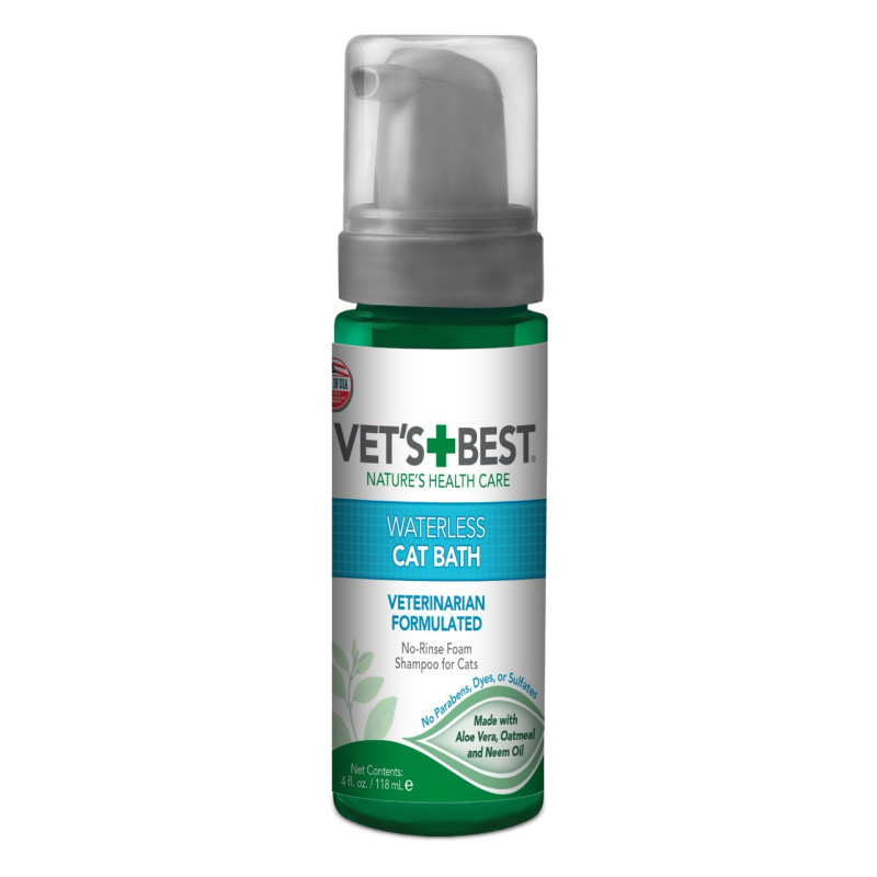 Vet's Best Waterless Cat Bath шампунь без води для котів, 118 мл