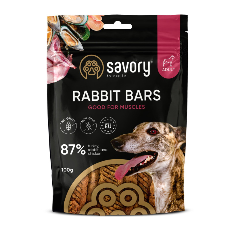 Savory Bars With Rabbit лакомство для собак с кроликом, 100 гр