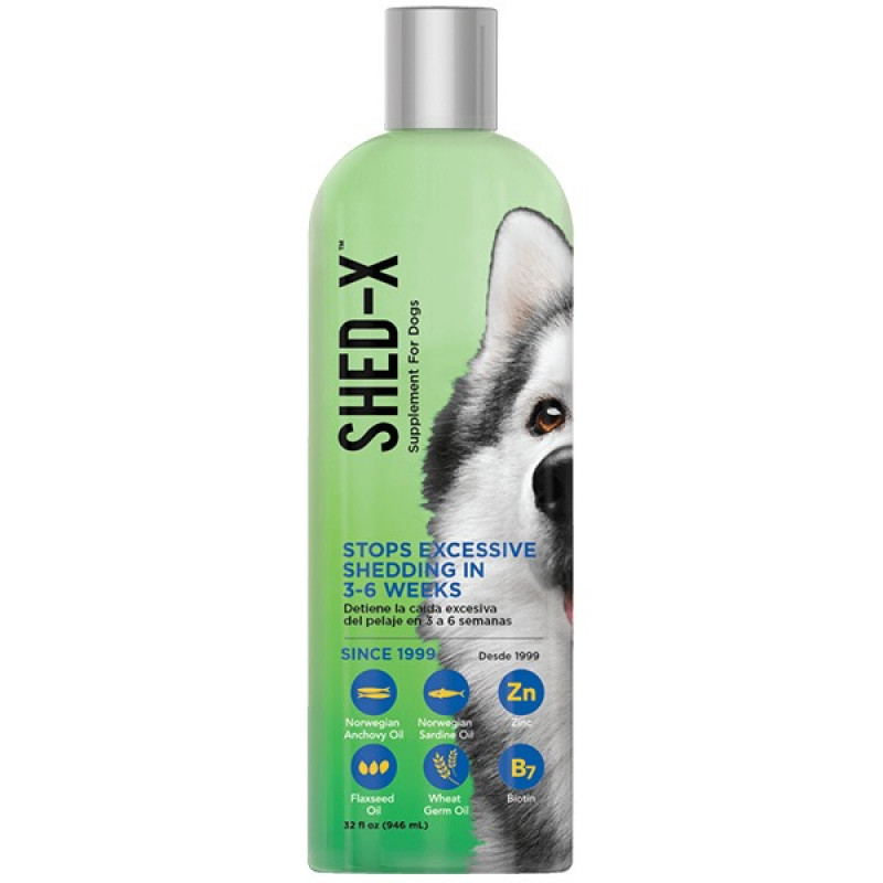 SynergyLabs Shed-X Dog добавка для улучшения качества шерсти и уменьшения линьки у собак, 946 мл