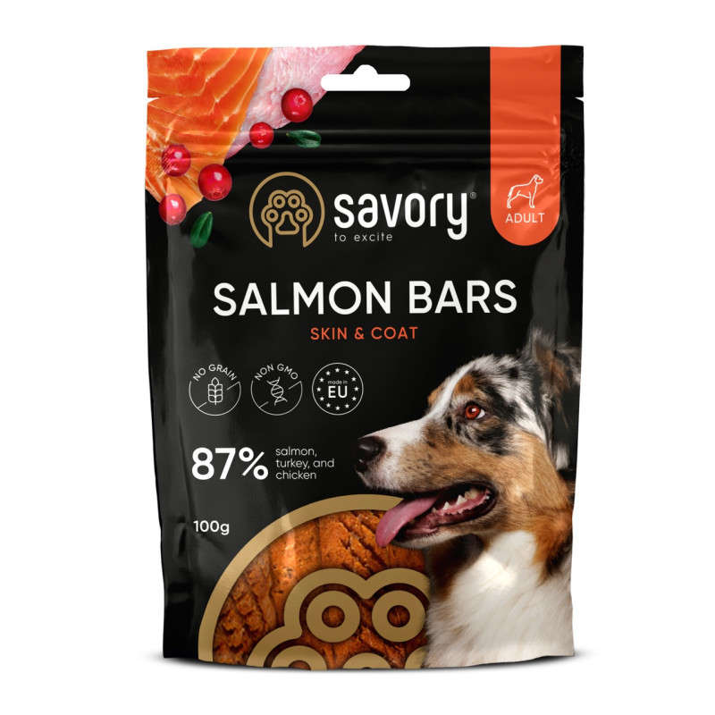 Savory Bars With Salmon ласощі для собак з лососем, 100 гр