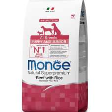 Monge Monoprotein All breeds Puppy & Junior Manzo сухий корм з яловичиною для цуценят, 15 кг