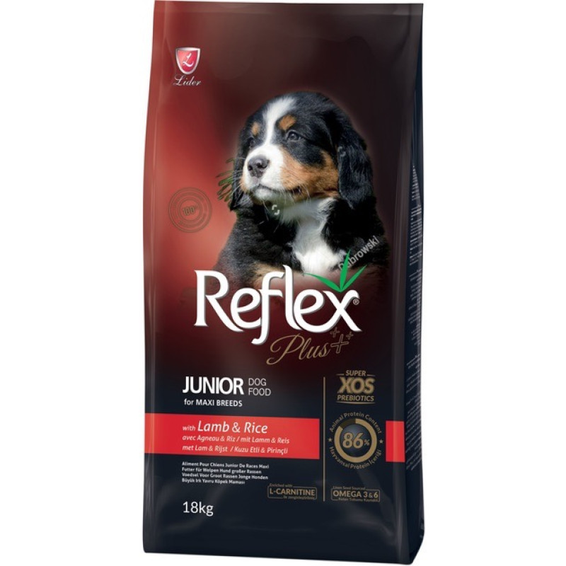 Reflex Plus Junior Large Breeds Lamb & Rice сухий корм з ягнятком для цуценят великих порід 18 кг