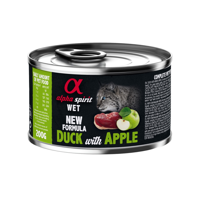 Alpha Spirit Duck with Green Apple вологий корм з качкою та яблуком для котів 200 гр