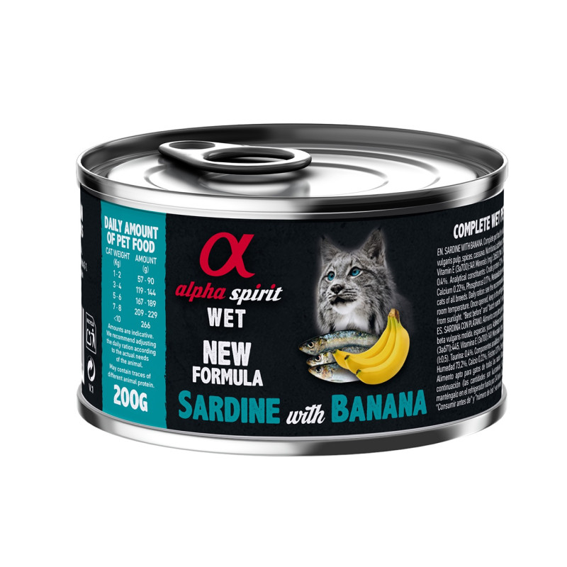 Alpha Spirit Sardine with Banana for Adult Cats вологий корм з сардиною для котів 200 гр