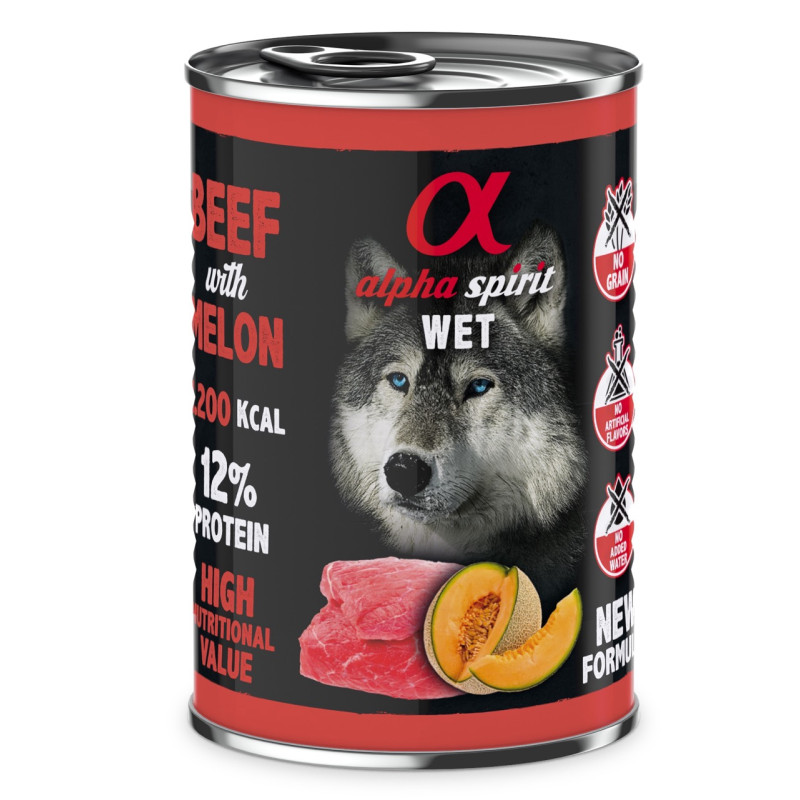 Alpha Spirit Beef with Melon влажный корм с говядиной для взрослых собак 400 гр