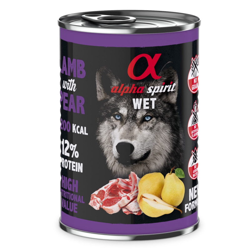 Alpha Spirit Lamb With Pear влажный корм с ягненком для взрослых собак 400 гр