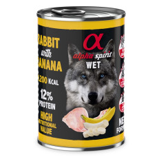 Alpha Spirit Rabbit With Banana влажный корм с кроликом для взрослых собак 400 гр