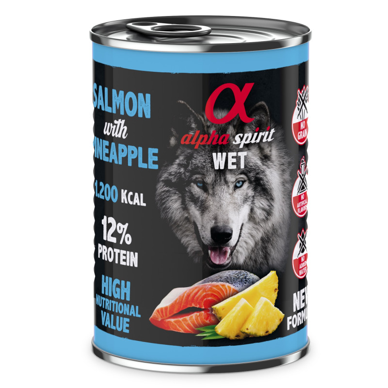 Alpha Spirit Salmon with Pineapple влажный корм с лососем для взрослых собак 400 гр
