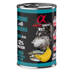 Alpha Spirit Sardine with Banana влажный корм с сардиной для взрослых собак 400 гр