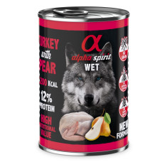 Alpha Spirit Turkey with Pear влажный корм с индейкой для взрослых собак 400 гр