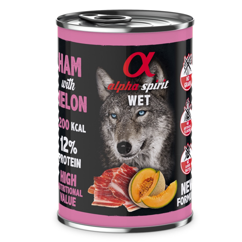 Alpha Spirit Ham With Melon влажный корм с хамоном для взрослых собак 400 гр