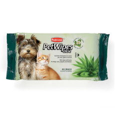 Padovan Pet Wipes Aloe очистительные влажные салфетки для собак и кошек с алоэ вера, 40 шт
