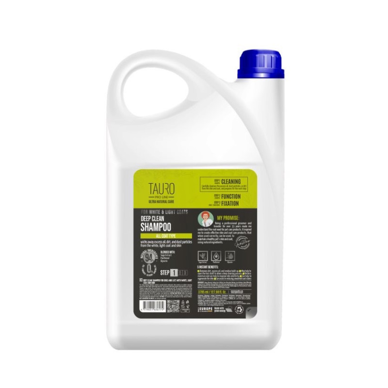 Tauro Pro Line Ultra Natural Care For White And Light Coats шампунь для собак и кошек с белой шерстью, 3.79 л