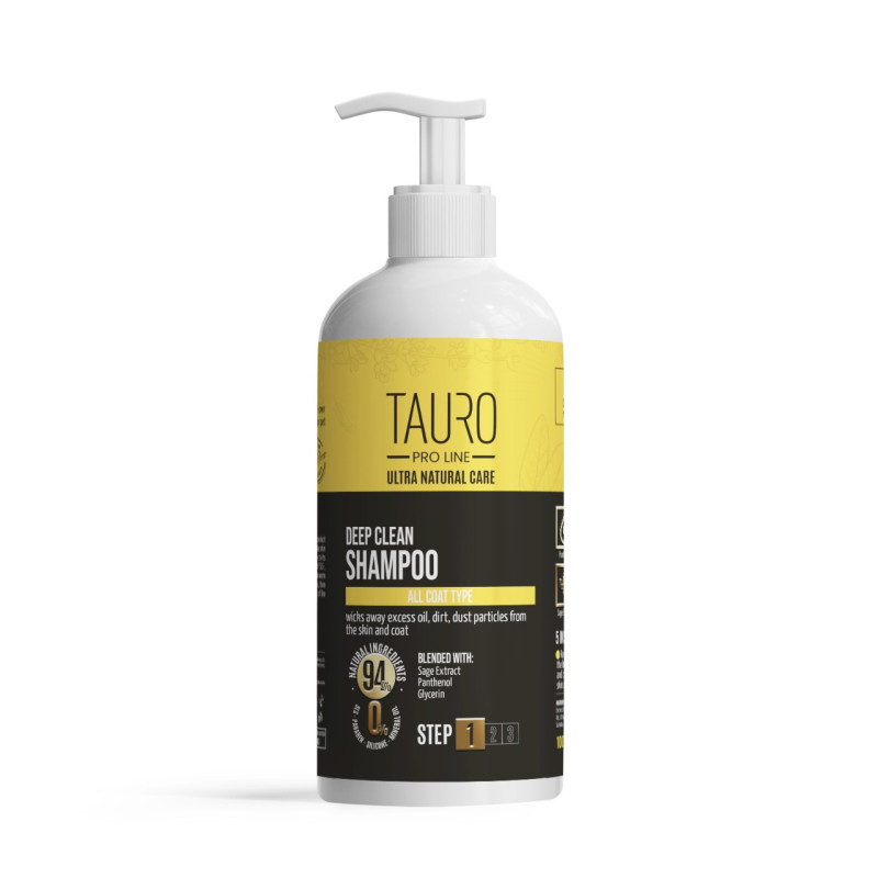 Tauro Pro Line Ultra Natural Care Deep Clean Shampoo шампунь для глубокой очистки кожи и шерсти собак и кошек, 1 л