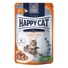 Happy Cat Beutel Culinary Land Ente влажный корм с уткой для котов, 85 гр
