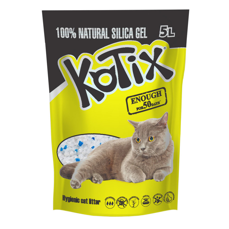 Kotix силикалевый наполнитель для кошачьего туалета без аромата 5 л