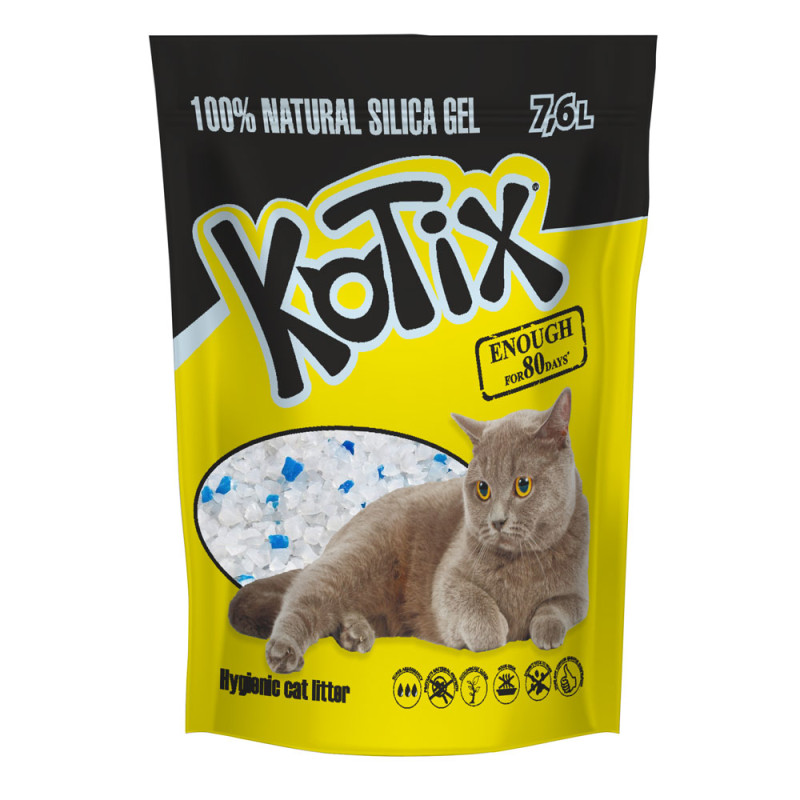 Kotix силикалевый наполнитель для кошачьего туалета без аромата 7.6 л